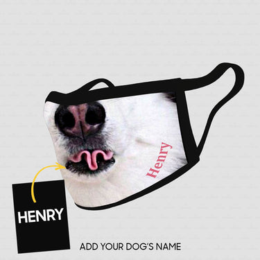 Personalized Dog Gift Idea - Husky Face With Twisted Tongue Zoom In For Dog Lovers - Cloth Mask